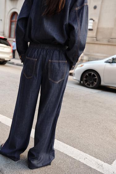 JEAN Z1975 JOGGER WIDE LEG TAILLE HAUTE - Bleu de Zara - Image 5