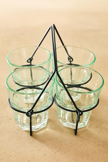 GLASS TUMBLER WITH RAISED DESIGN - Blue by Zara - Image 6