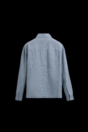 POLOHEMD AUS LEINEN UND BAUMWOLLE - Blau von Zara