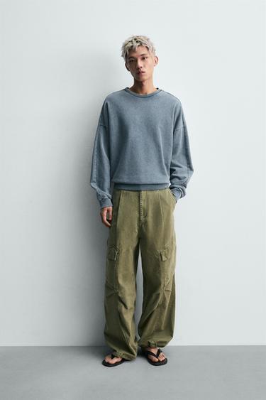 WASHED RELAXED FIT SWEATSHIRT - Blue by Zara