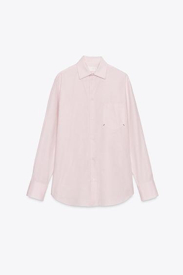 CAMISA RAYAS ZW COLLECTION - Rosa / Blanco de Zara