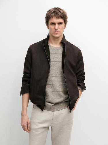 Zara Reversible linen jacket - Black