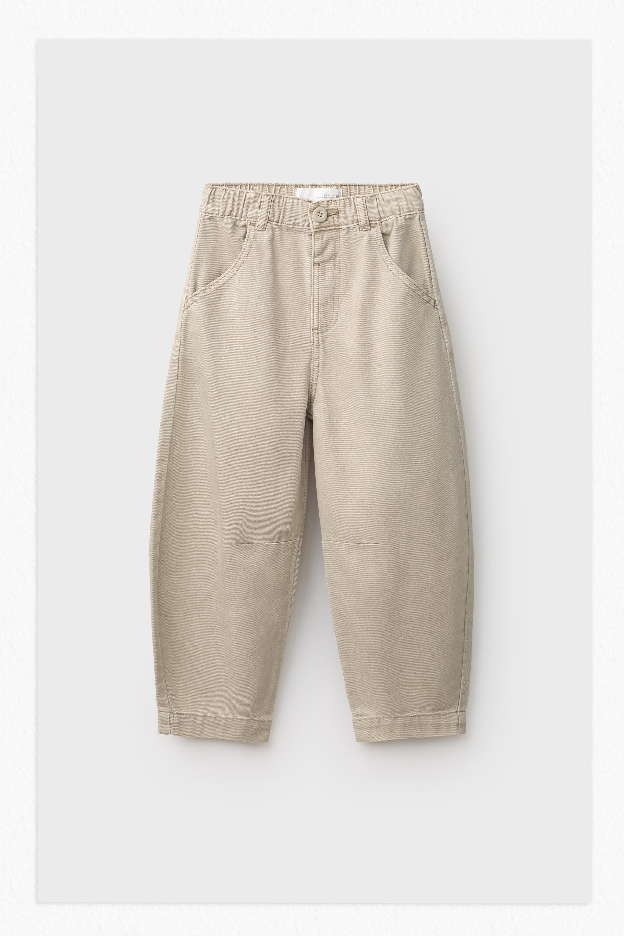 FLOWY TWILL BALLOON PANTS — Sand