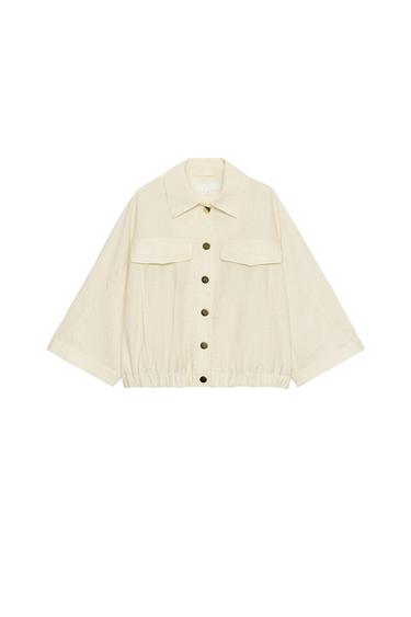 SAFARI BLOUSE WITH TURN-UP SLEEVES - Light beige by Zara