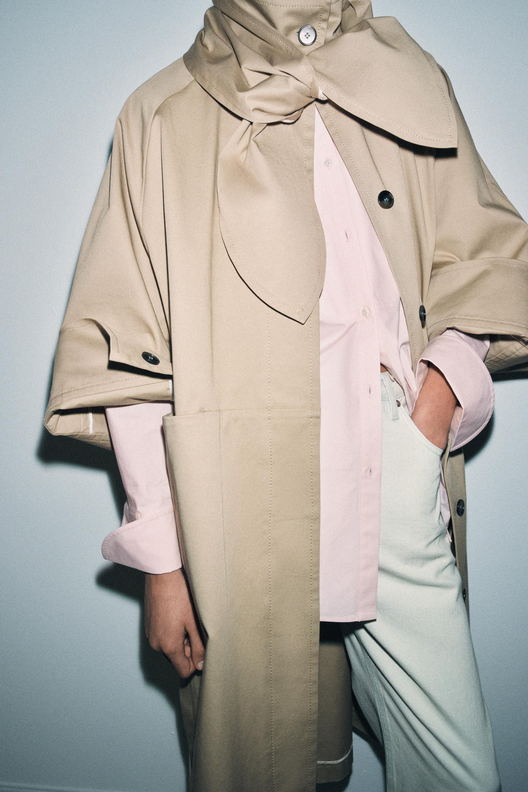 OVERSIZED TRENCH COAT WITH SCARF ZW COLLECTION LIMITED EDITION