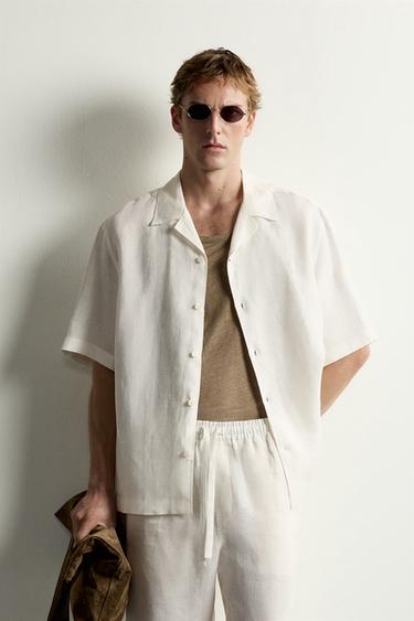 100% LINEN RELAXED FIT SHIRT — White 2