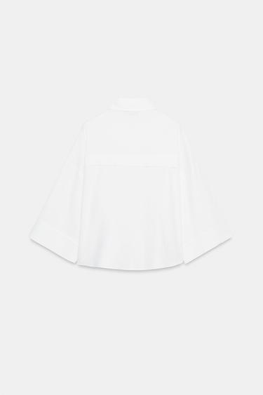 CHEMISE EN LIN MANCHES AMPLES - Blanc de Zara - Image 4