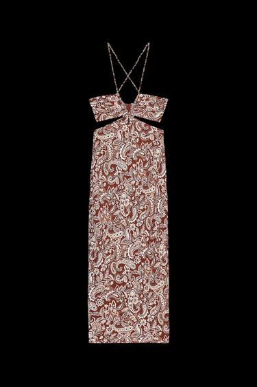 GEMUSTERTES MIDIKLEID MIT CUT-OUTS - Terrakotta von Zara - Bild 0
