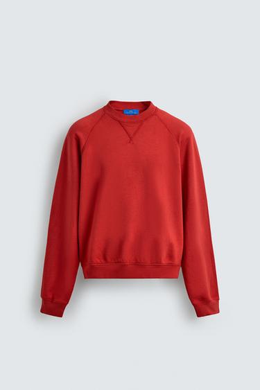 سويت شيرت مغسول Crewneck Aaron Levine x ZARA - أحمر الخاص بـ Zara