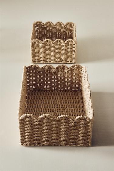 LILLE FLETTET KURV - lys beig fra Zara