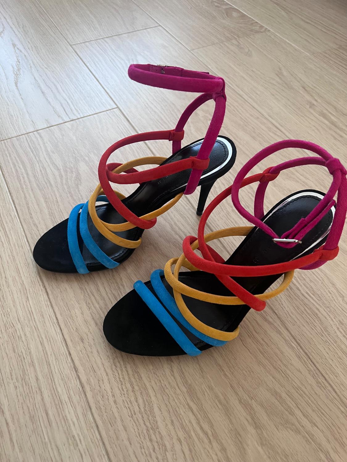 MULTICOLOURED LEATHER SANDALS