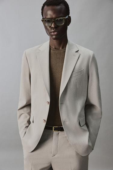 BLAZER REGULAR FIT COSTUME STRUCTURÉ - Beige de Zara - Image 4