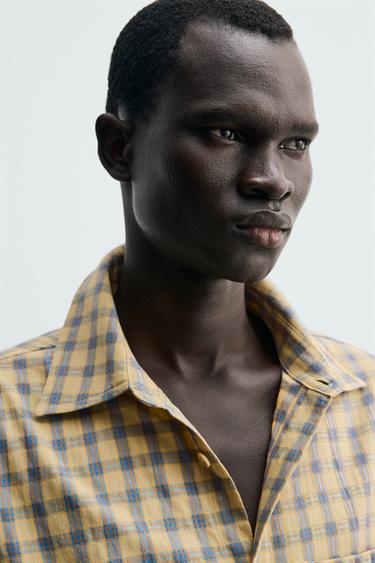 RELAXED FIT CHECK SHIRT - Butter by Zara - Image 4