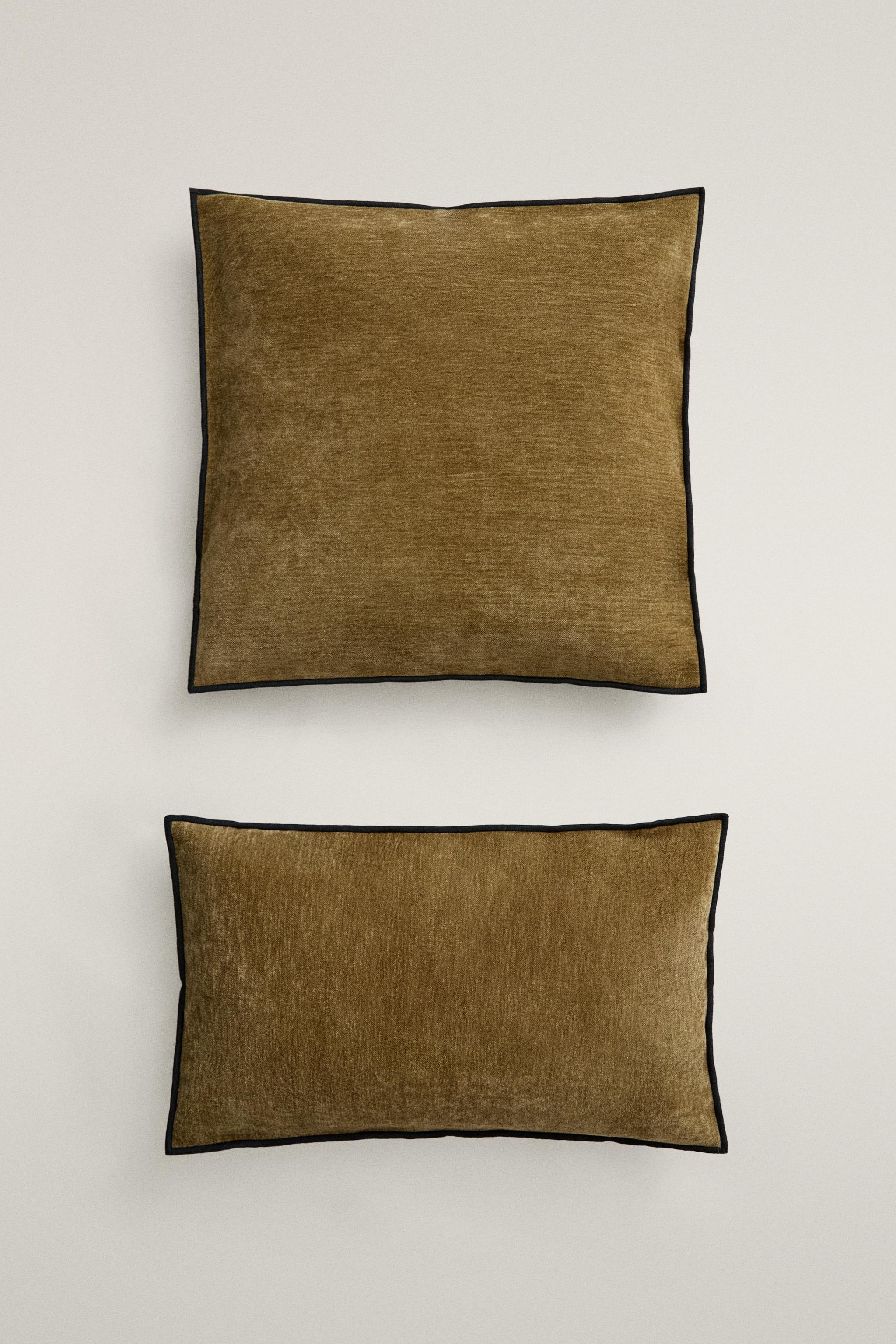 CHENILLE THROW PILLOW COVER — Ocher