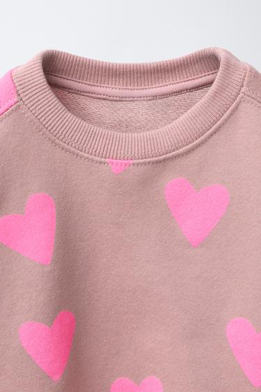HEART SWEATSHIRT - Beige-pink by Zara - Image 2
