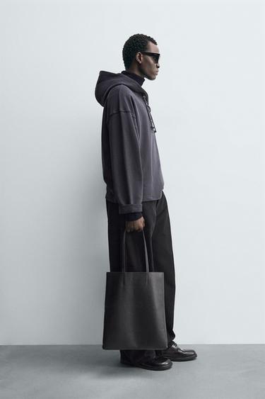 TEXTURED DRAWSTRING SWEATSHIRT - Dark grey by Zara - Image 3