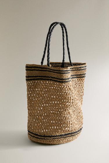 LARGE PAPER TOTE BAG - Two-tone by Zara - Image 1