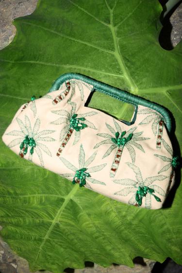 BEADED DETAIL CLUTCH - Ecru by Zara