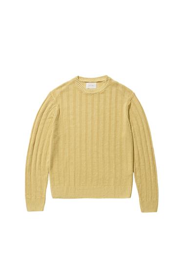 100% RIBBED LINEN SWEATER - Yellow by Zara