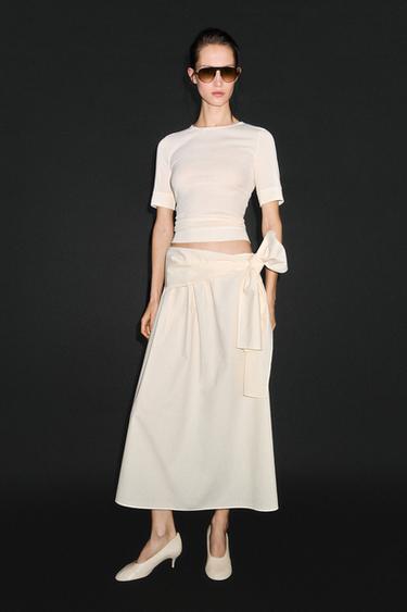 Zara Cotton blend T-shirt - Ecru