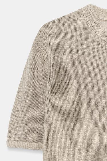 TOP EN MAILLE À MANCHES COURTES - Sable de Zara - Image 5
