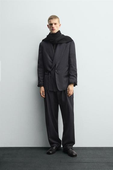 SOSHIOTSUKI X ZARA PINSTRIPE SUIT BLAZER - Navy blue by Zara