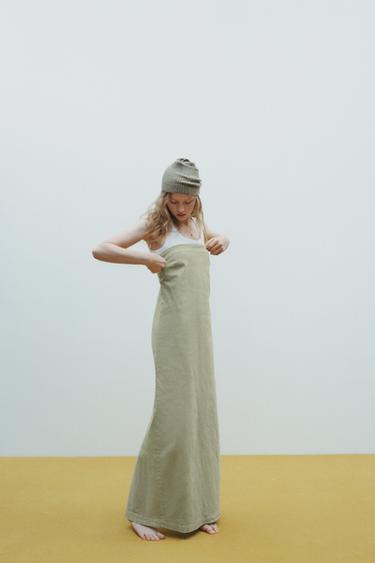 Zara 平口禮服 - 黃綠色