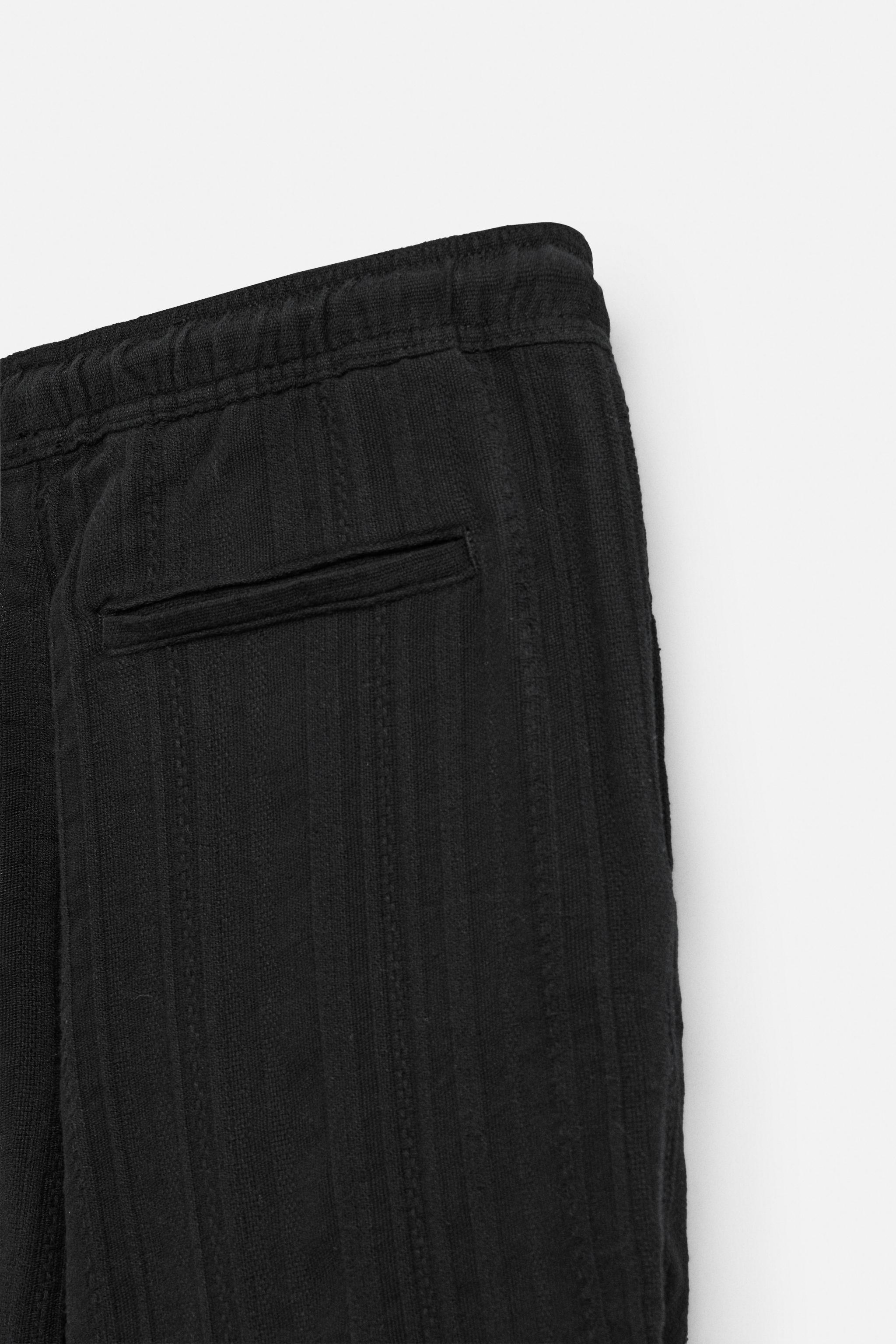 STRIPED JACQUARD PANTS - Black | ZARA United States