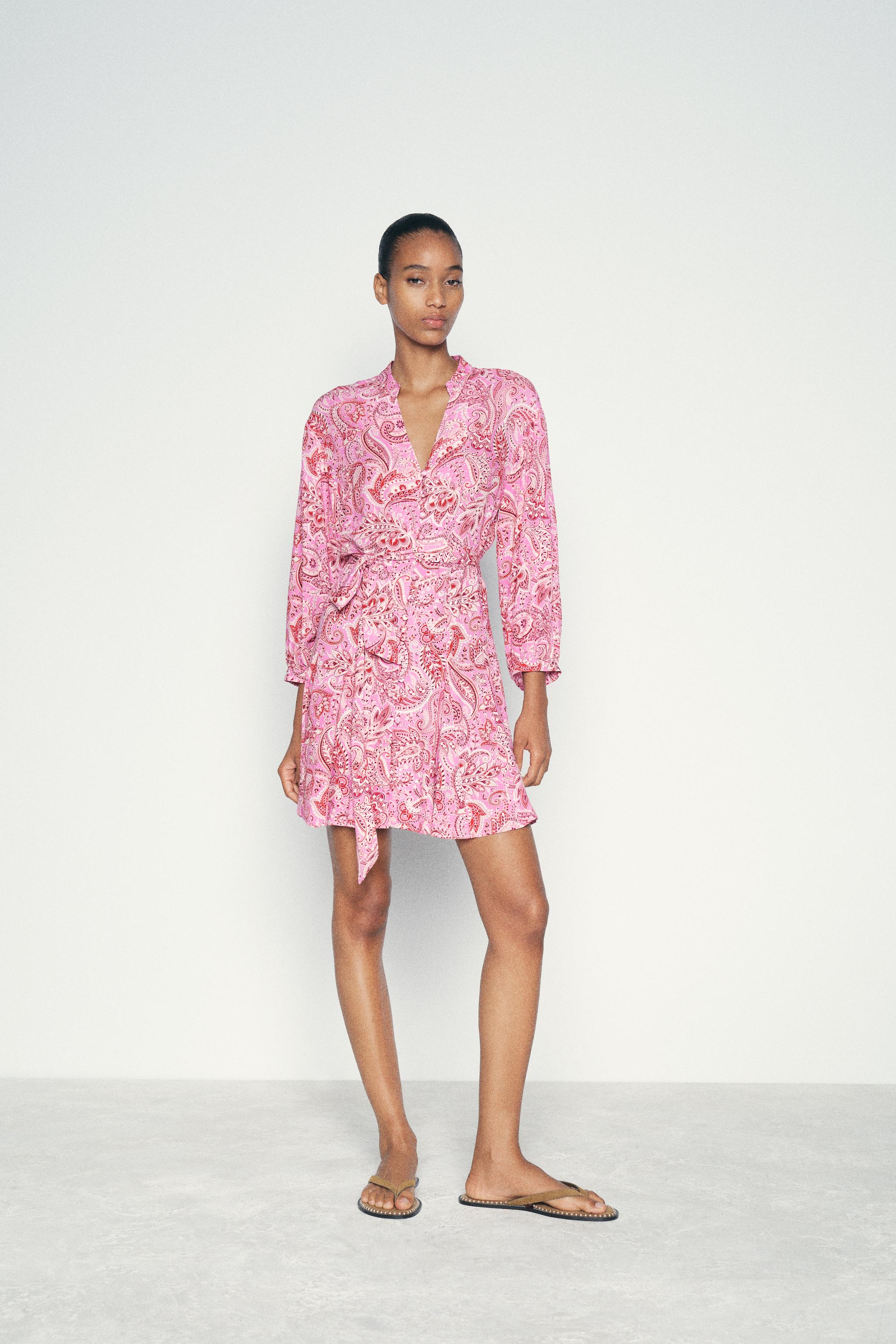 BELTED PRINTED SHORT DRESS - Multicolored | ZARA United States