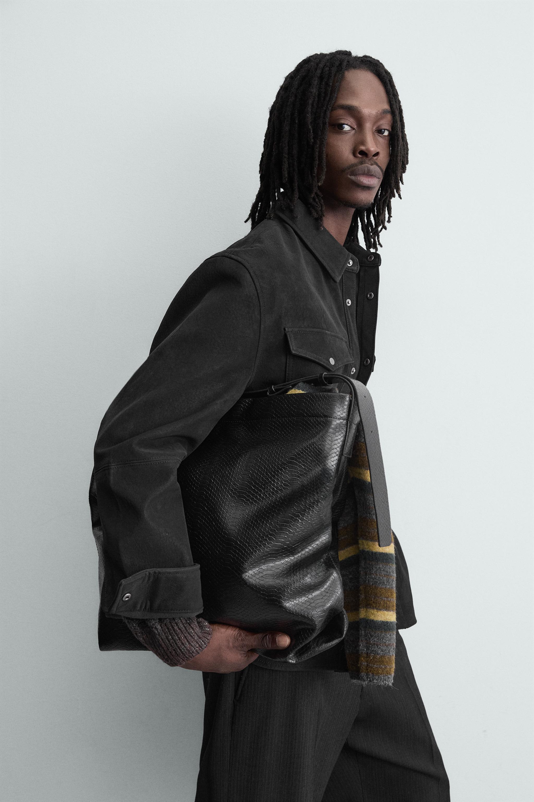 クロコダイル柄トートバッグ - ブラック | ZARA Japan / 日本