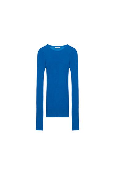 SUPIMA® LONG SLEEVE T-SHIRT - Electric blue by Zara