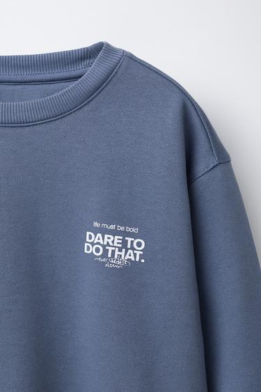 SLOGAN SWEATSHIRT - Blue / Grey by Zara - Image 2