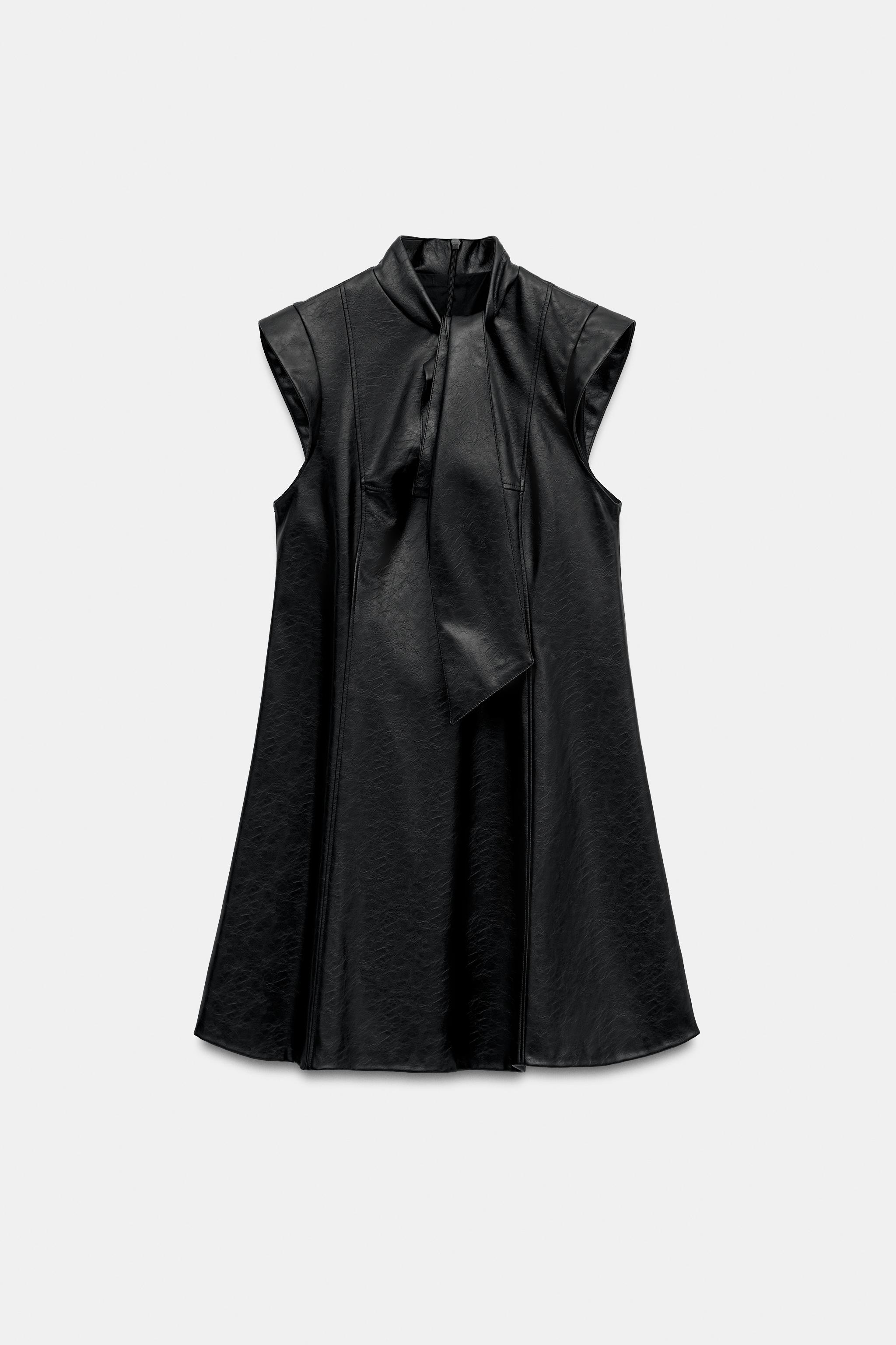 FAUX LEATHER MINI DRESS