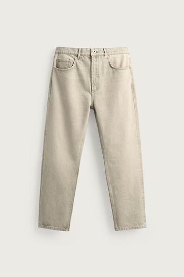JEANS STRAIGHT ANKLE FIT - Verde gris de Zara