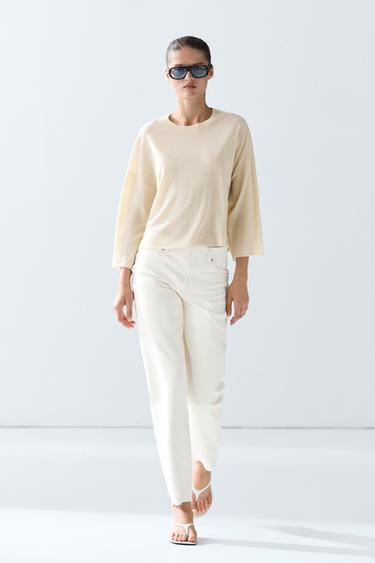 Pull col rond en laine - Jaune de Zara - Image 0