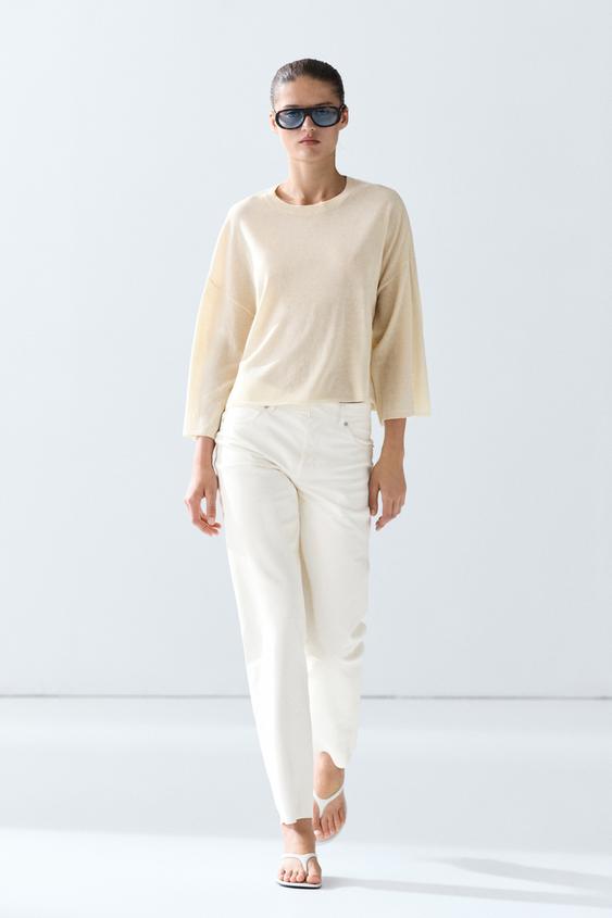 Pull maille col rond - Jaune de Zara - Image 0