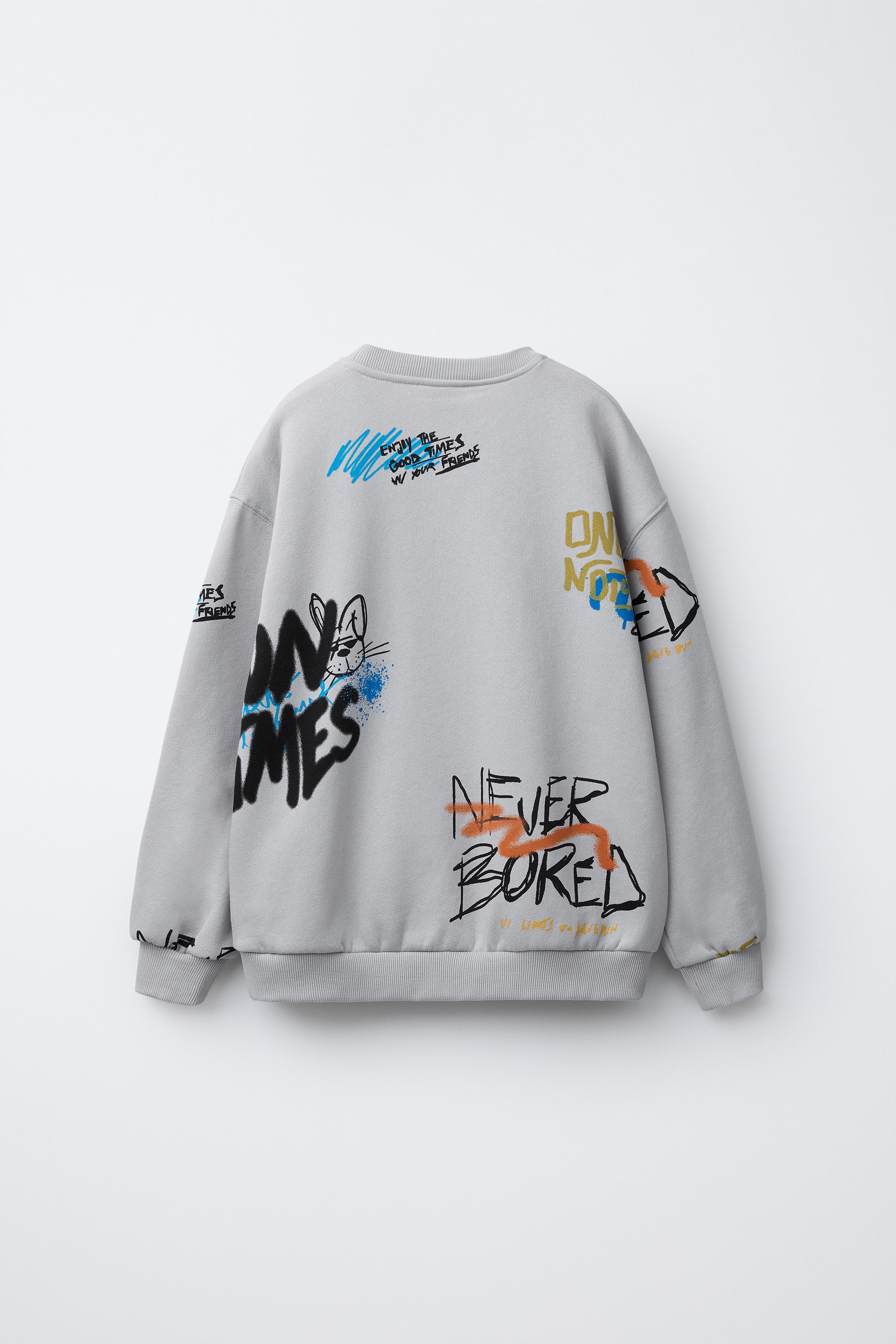 MOLETOM GRAFFITI - Cinzento | ZARA Brasil