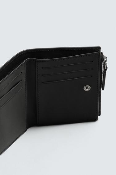 LEATHER WALLET WITH COIN POUCH - Black by Zara - Image 3