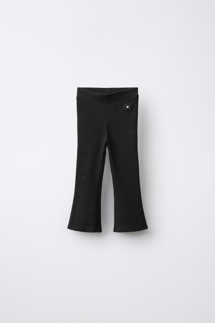 FLARE LABEL LEGGINGS — Dark gray