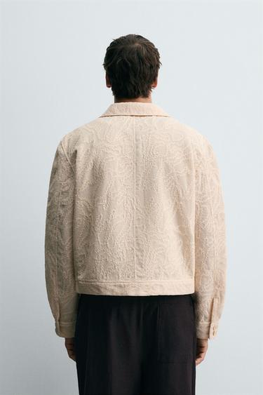 CROCHET TEXTURED JACKET - Ecru by Zara - Image 2