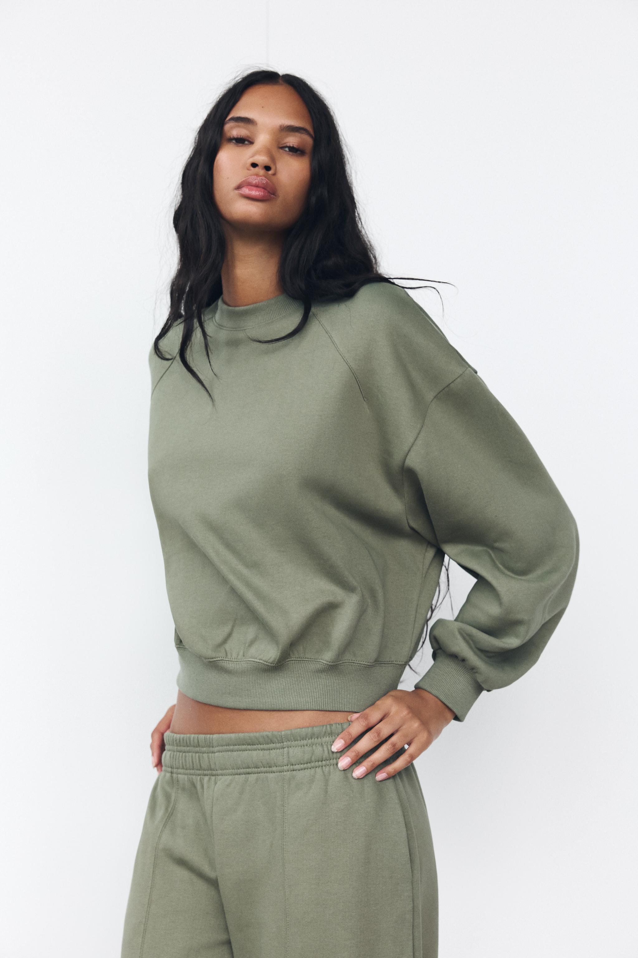 BASIC PLUSH SWEATSHIRT Khaki ZARA Ireland