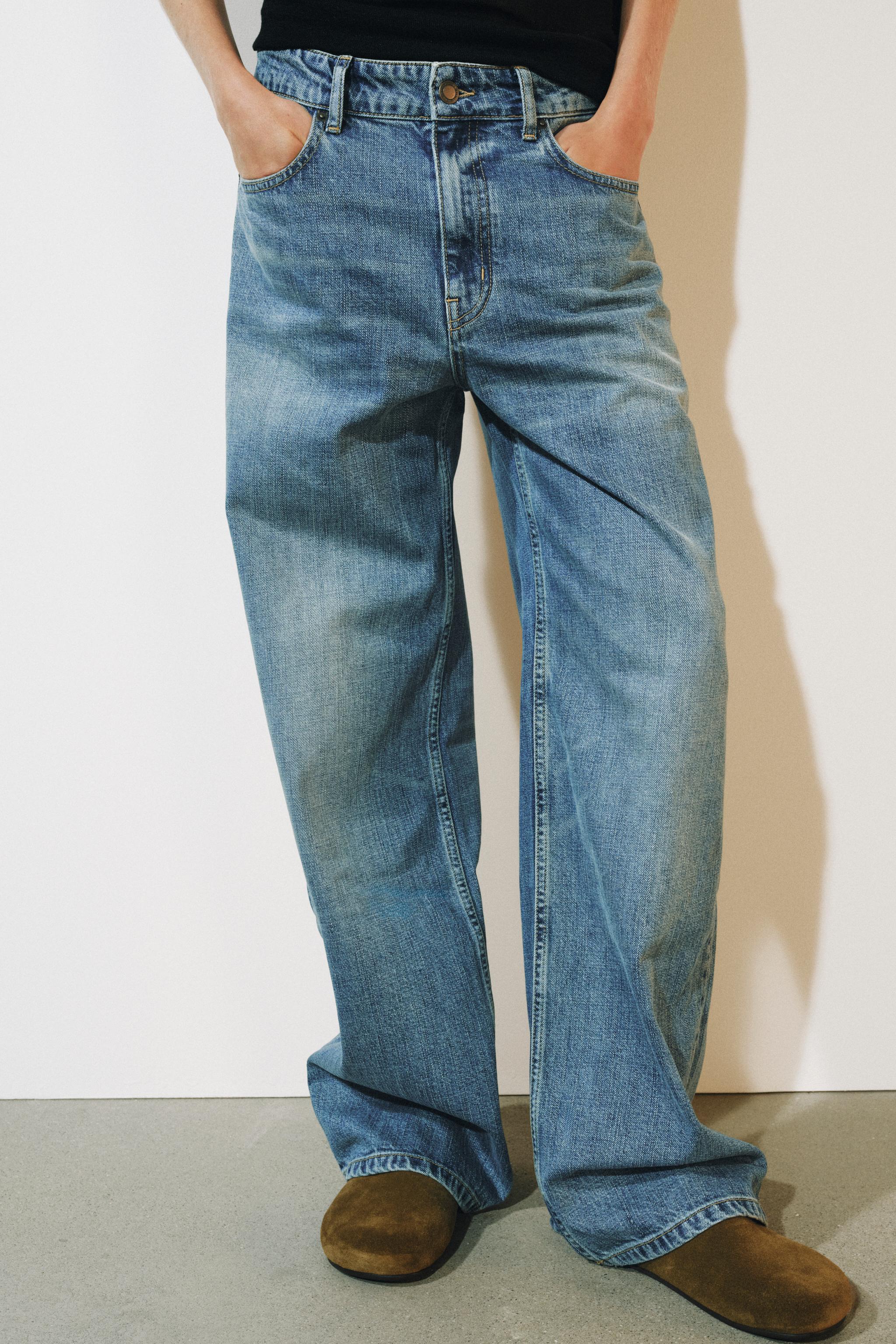 Женские джинсы Zara ZW COLLECTION RELAXED LOW-RISE WIDE LEG JEANS — фото 5