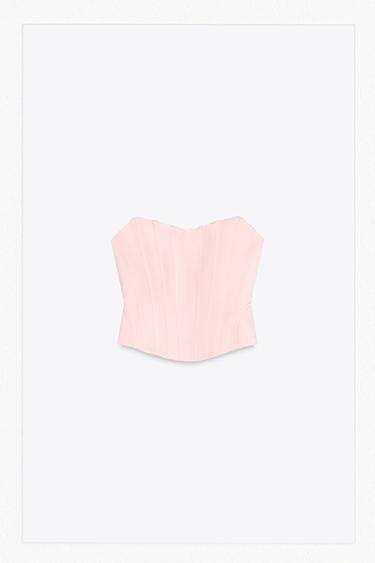 SATIN CORSET TOP - Pastel pink by Zara