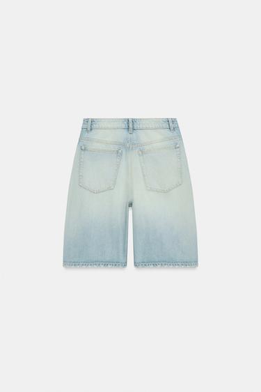 SHORT BAGGY EN DENIM TRF TAILLE MI-HAUTE - Bleu clair de Zara - Image 6