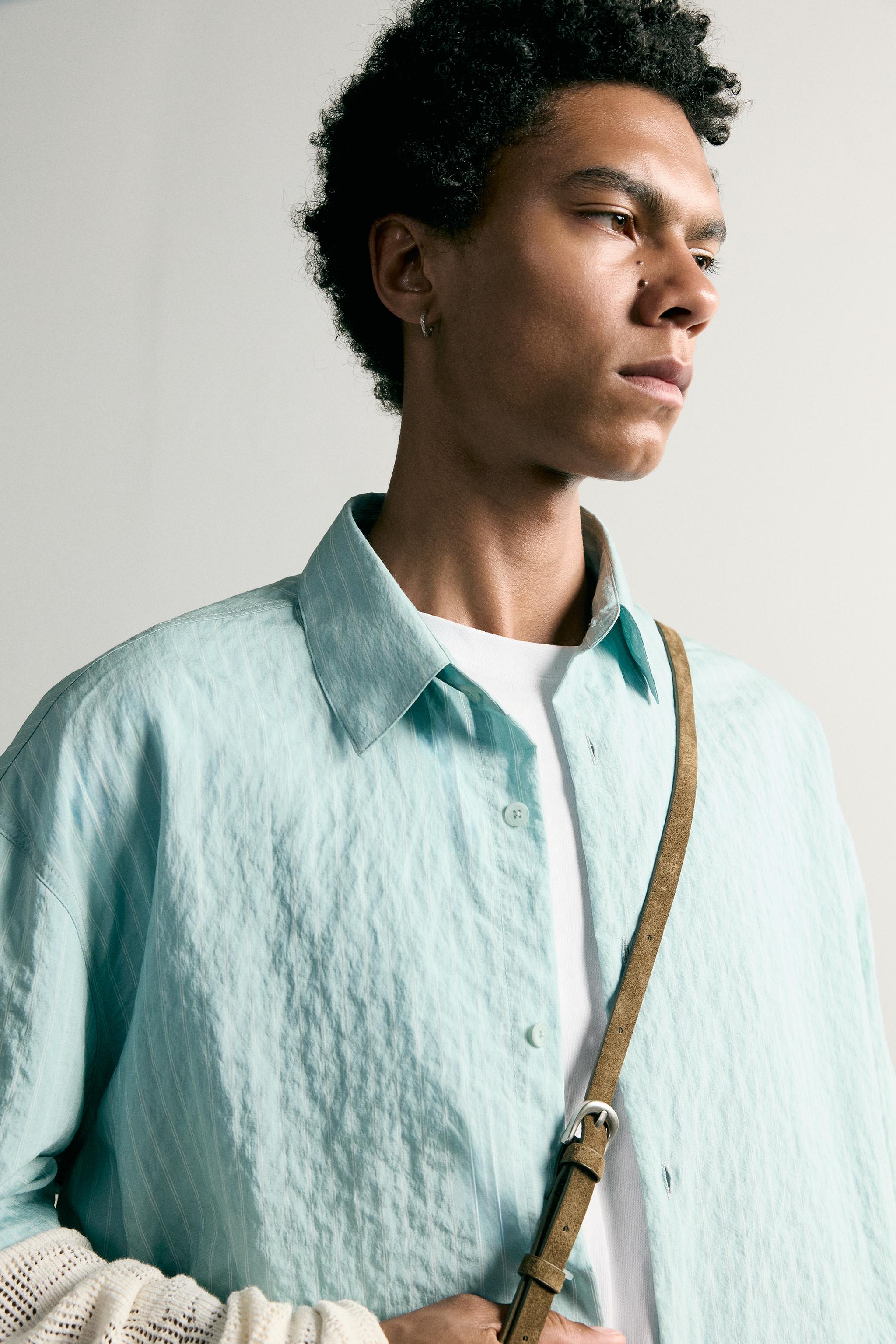 CHEMISE RELAXED FIT MANCHES EFFET SUPERPOSITION