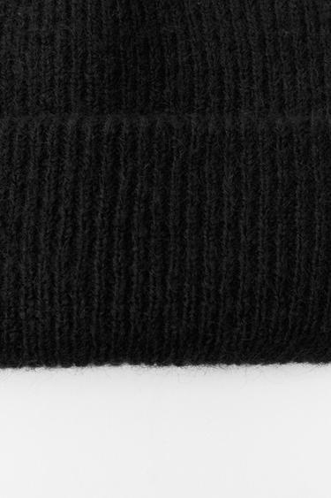 TURN-UP KNIT BEANIE - Black by Zara