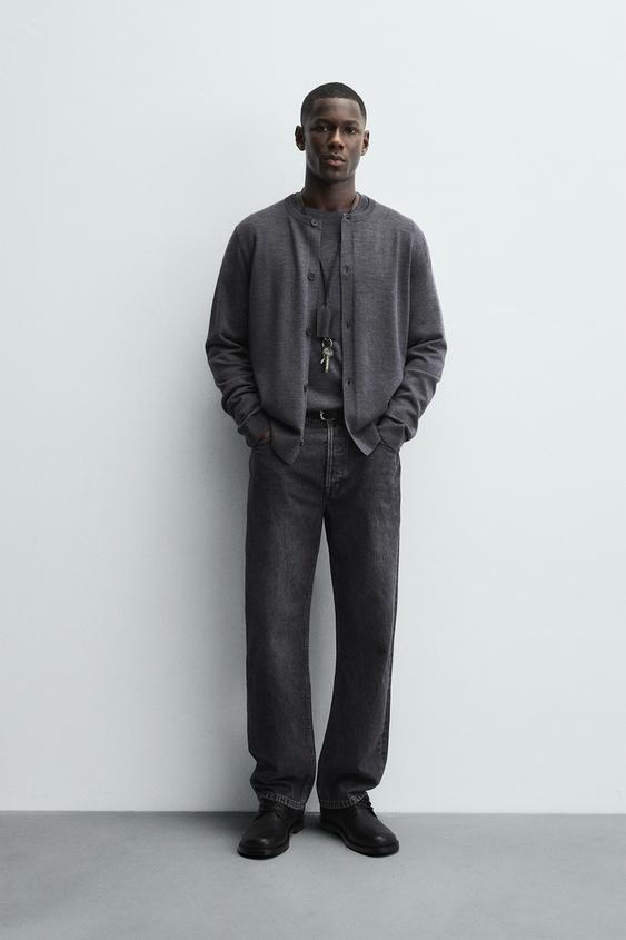 WOOL BLEND REGULAR FIT CARDIGAN