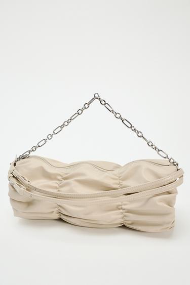SAC PORTÉ ÉPAULE FRONCÉ - blanc de Zara