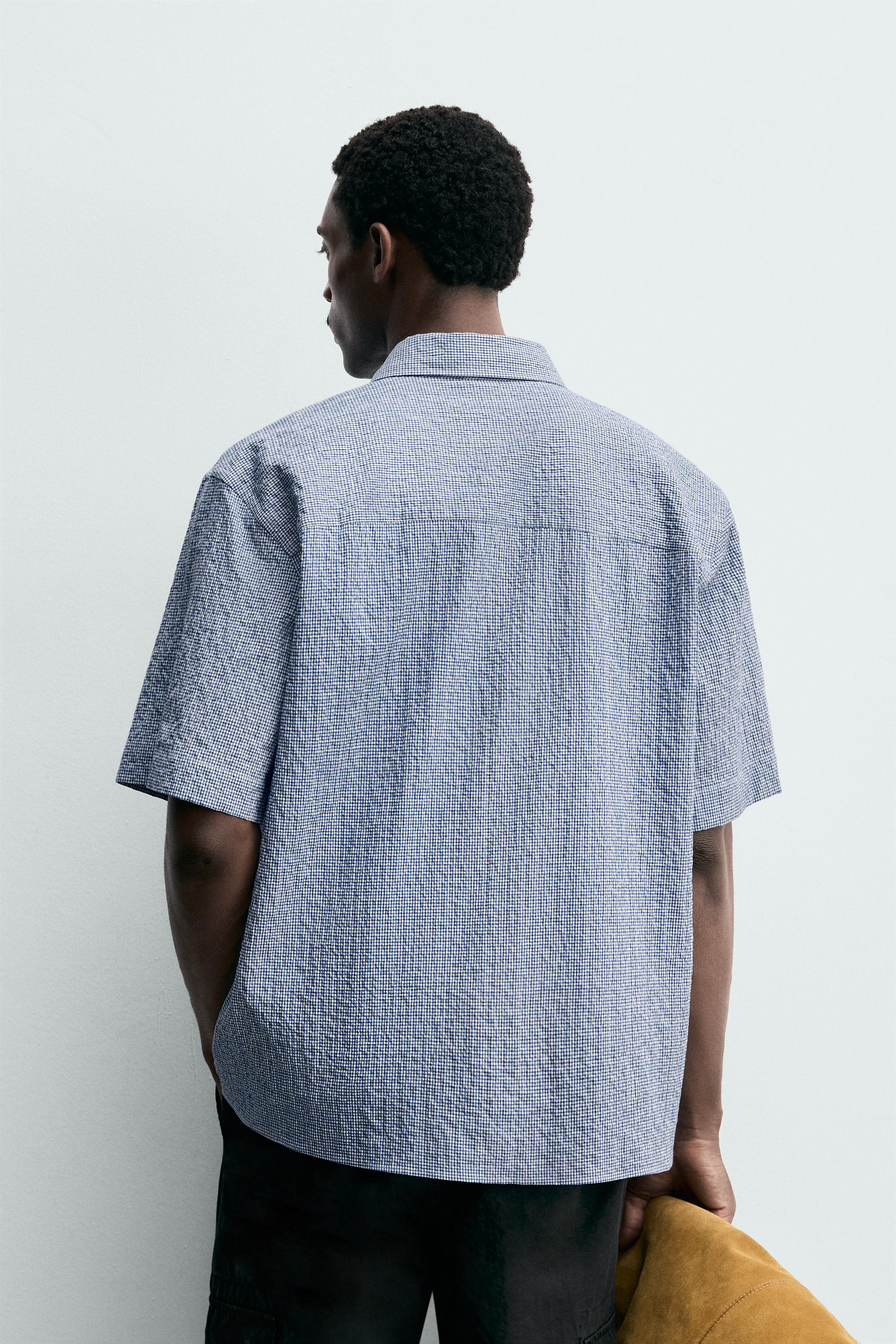 REGULAR FIT TEXTURED PLAID SHIRT