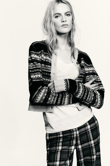 GILET EN MAILLE JACQUARD - Multicolore de Zara - Image 1